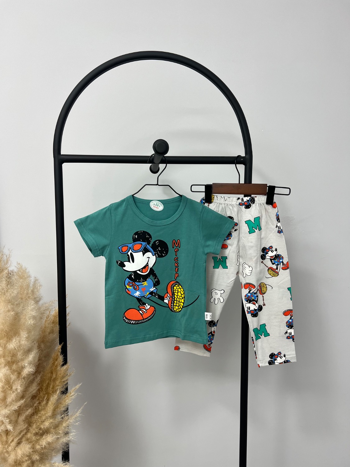 ست تیشرت و شلوار راحتی بچه گانه طرح Mickey Mouse سبز